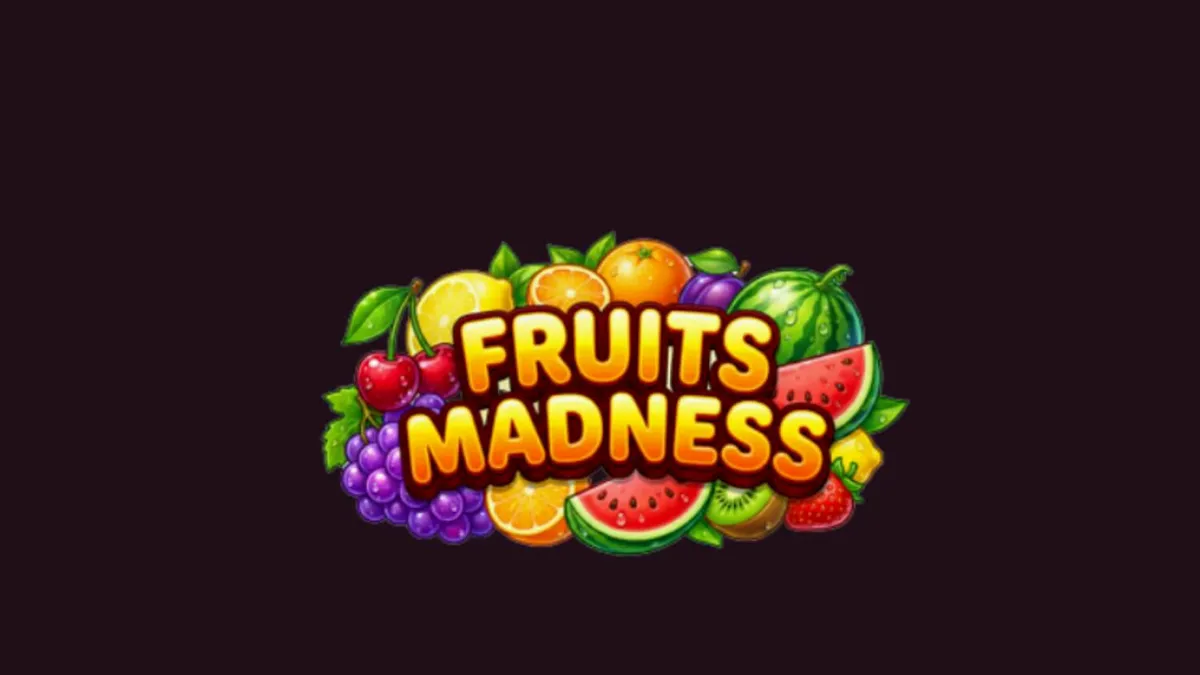 Tampilan visual slot Fruits Madness dengan simbol buah yang cerah dan desain karnaval